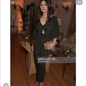 Michael Kors Collection dress 14 Crystal Embroidered Stretch Ruched Cutout